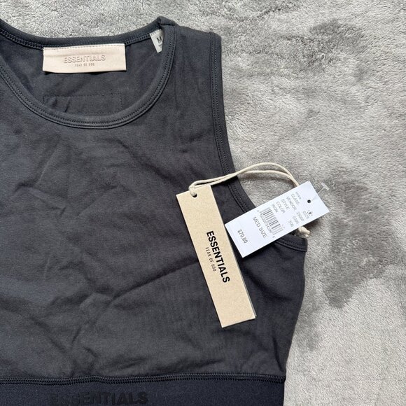 NWT Essentials X Fear Of God Sport Tank Women's Size Medium Dark Gray - Picture 2 of 4